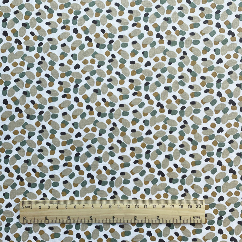 Printed Cotton KONOGO White / Forest Multicolored